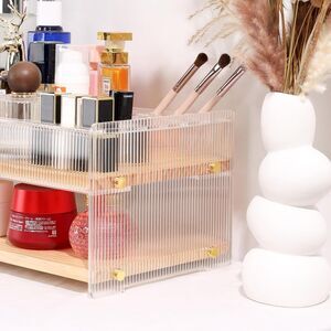 Makeup Organizer with Brush Holder for Vanity